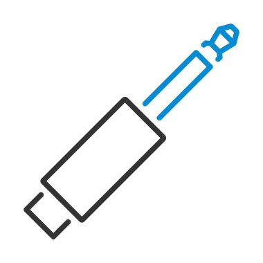 Müzik Jack Eklenti Simgesi. Renk Doldurma Tasarımı ile Düzenlenebilir Kalın Tasarım. Vektör İllüstrasyonu.