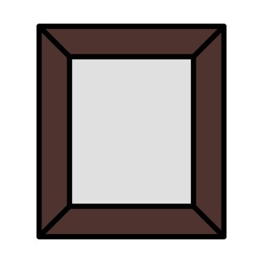 Resim Kare Simgesi. Renk Doldurma Tasarımı ile Düzenlenebilir Kalın Tasarım. Vektör İllüstrasyonu.