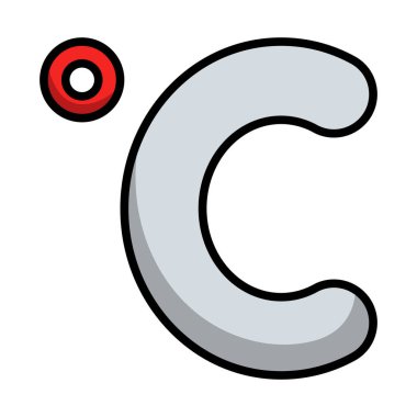 Celsius Derece Simgesi. Renk Doldurma Tasarımı ile Düzenlenebilir Kalın Tasarım. Vektör İllüstrasyonu.