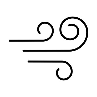 Rüzgar Simgesi. Renk Doldurma Tasarımı ile Düzenlenebilir Kalın Tasarım. Vektör İllüstrasyonu.