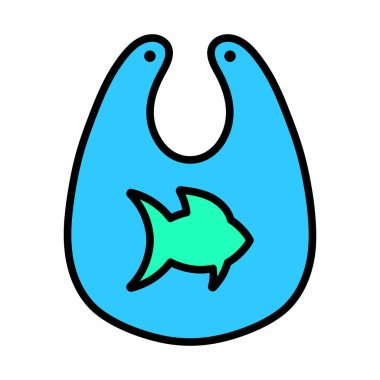 Bib Simgesi. Renk Doldurma Tasarımı ile Düzenlenebilir Kalın Tasarım. Vektör İllüstrasyonu.