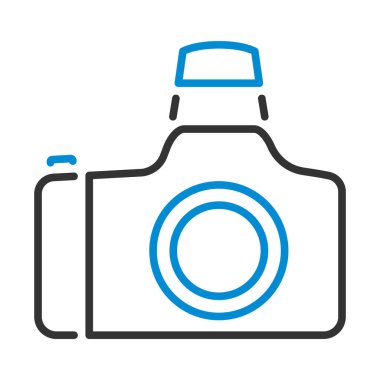 Fotoğraf Kamerası Simgesi. Renk Doldurma Tasarımı ile Düzenlenebilir Kalın Tasarım. Vektör İllüstrasyonu.