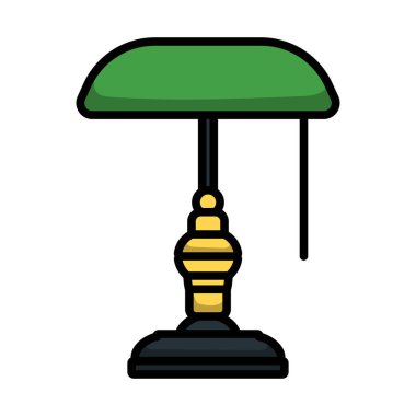 Writer's Lamp Icon. Editable Bold Outline With Color Fill Design. Vector Illustration.