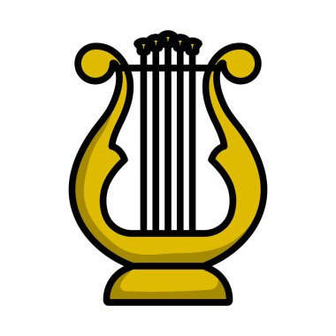 Lyre Icon. Editable Bold Outline With Color Fill Design. Vector Illustration.