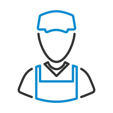 Araba Tamircisi Simgesi. Renk Doldurma Tasarımı ile Düzenlenebilir Kalın Tasarım. Vektör İllüstrasyonu.