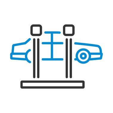 Araba Kaldırma Simgesi. Renk Doldurma Tasarımı ile Düzenlenebilir Kalın Tasarım. Vektör İllüstrasyonu.