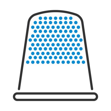 Terzi Yüksük Simgesi. Renk Doldurma Tasarımı ile Düzenlenebilir Kalın Tasarım. Vektör İllüstrasyonu.