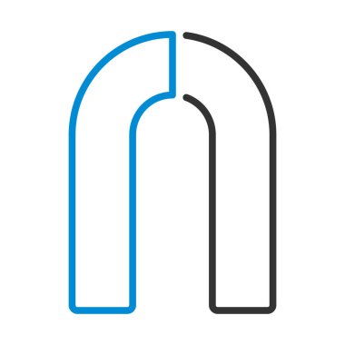 Magnet Simgesi. Renk Doldurma Tasarımı ile Düzenlenebilir Kalın Tasarım. Vektör İllüstrasyonu.