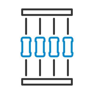 Teyp Simgesi Direnişi. Renk Doldurma Tasarımı ile Düzenlenebilir Kalın Tasarım. Vektör İllüstrasyonu.
