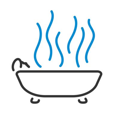 Küvette yatan kadın ikonu. Renk Doldurma Tasarımı ile Düzenlenebilir Kalın Tasarım. Vektör İllüstrasyonu.