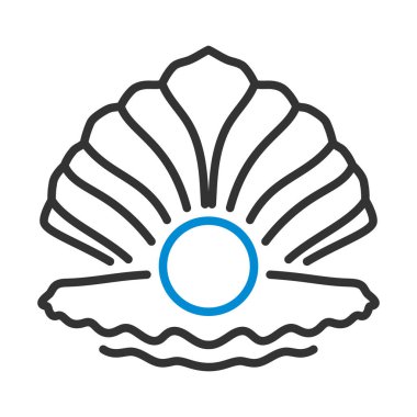 Açık Deniz Kabuğu Simgesi. Renk Doldurma Tasarımı ile Düzenlenebilir Kalın Tasarım. Vektör İllüstrasyonu.