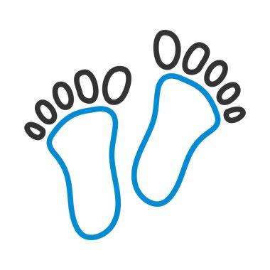 Ayak İzi Simgesi. Renk Doldurma Tasarımı ile Düzenlenebilir Kalın Tasarım. Vektör İllüstrasyonu.