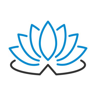 Lotus Çiçeği Simgesi. Renk Doldurma Tasarımı ile Düzenlenebilir Kalın Tasarım. Vektör İllüstrasyonu.