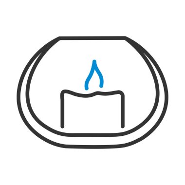 Cam Simgedeki Mum. Renk Doldurma Tasarımı ile Düzenlenebilir Kalın Tasarım. Vektör İllüstrasyonu.