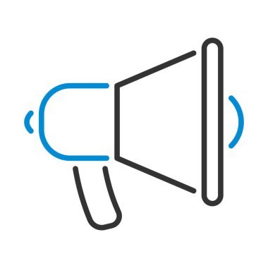 Promosyon Megafon Simgesi. Renk Doldurma Tasarımı ile Düzenlenebilir Kalın Tasarım. Vektör İllüstrasyonu.