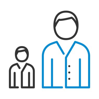 Astı Icon 'lu Patron Adam. Renk Doldurma Tasarımı ile Düzenlenebilir Kalın Tasarım. Vektör İllüstrasyonu.