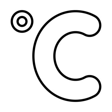 Celsius Derece Simgesi. Düzenlenebilir genişlikte kalın tasarım. Vektör İllüstrasyonu.