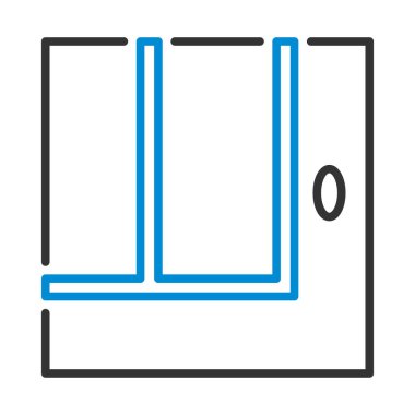 Tenis Tekrar Top Dışarı Simgesi. Düzenlenebilir genişlikte kalın tasarım. Vektör İllüstrasyonu.
