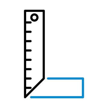 Setsquare Simgesi. Düzenlenebilir genişlikte kalın tasarım. Vektör İllüstrasyonu.
