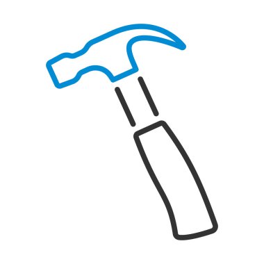 Çekiç Simgesi. Düzenlenebilir genişlikte kalın tasarım. Vektör İllüstrasyonu.