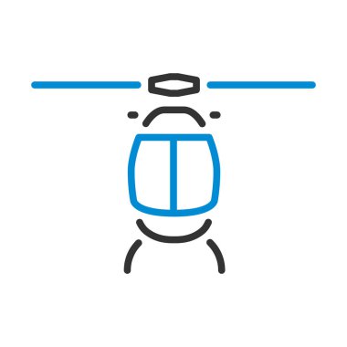 Helikopter Simgesi. Renk Doldurma Tasarımı ile Düzenlenebilir Kalın Tasarım. Vektör İllüstrasyonu.