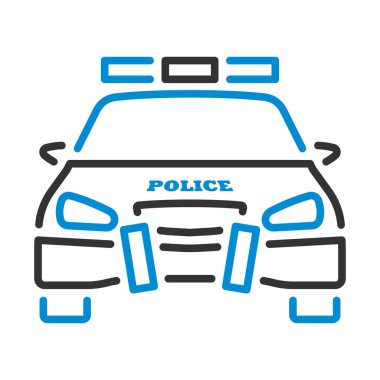 Polis arabası ikonu. Renk Doldurma Tasarımı ile Düzenlenebilir Kalın Tasarım. Vektör İllüstrasyonu.