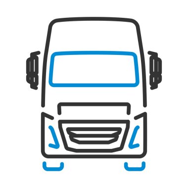 Kamyon Simgesi. Renk Doldurma Tasarımı ile Düzenlenebilir Kalın Tasarım. Vektör İllüstrasyonu.