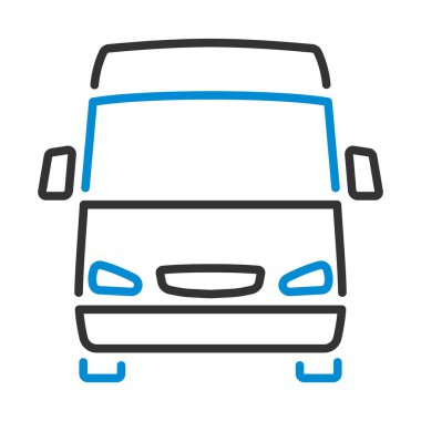 Van Icon. Renk Doldurma Tasarımı ile Düzenlenebilir Kalın Tasarım. Vektör İllüstrasyonu.