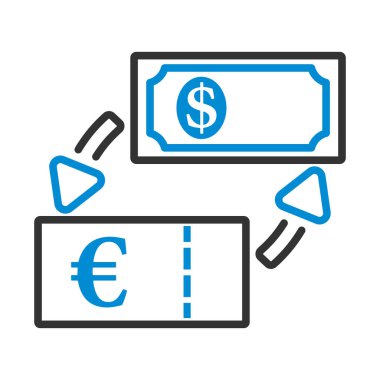 Para Takası Simgesi. Renk Doldurma Tasarımı ile Düzenlenebilir Kalın Tasarım. Vektör İllüstrasyonu.