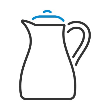 Cam sürahi ikonu. Renk Doldurma Tasarımı ile Düzenlenebilir Kalın Tasarım. Vektör İllüstrasyonu.