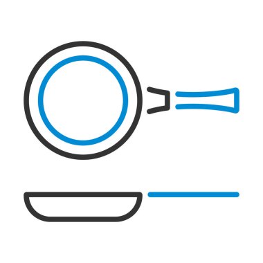 Mutfak Pan Simgesi. Renk Doldurma Tasarımı ile Düzenlenebilir Kalın Tasarım. Vektör İllüstrasyonu.