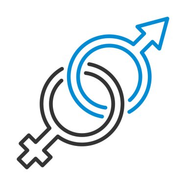 Erkek Sembol Simgesi Simgesi. Renk Doldurma Tasarımı ile Düzenlenebilir Kalın Tasarım. Vektör İllüstrasyonu.