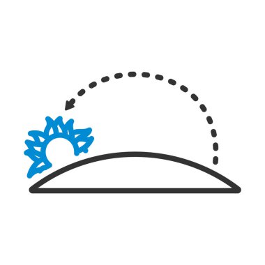 Günbatımı Simgesi. Renk Doldurma Tasarımı ile Düzenlenebilir Kalın Tasarım. Vektör İllüstrasyonu.