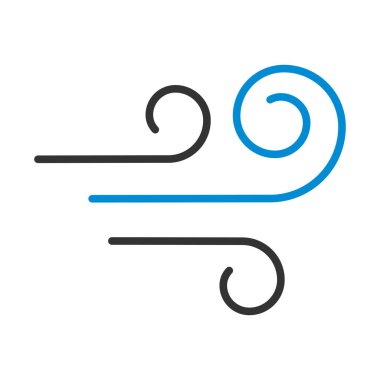 Rüzgar Simgesi. Renk Doldurma Tasarımı ile Düzenlenebilir Kalın Tasarım. Vektör İllüstrasyonu.