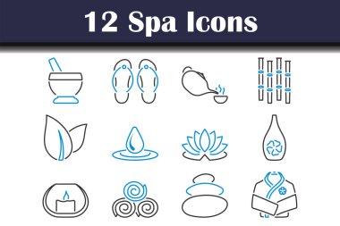 Spa Simgesi Ayarları. Renk Doldurma Tasarımı ile Düzenlenebilir Kalın Tasarım. Vektör İllüstrasyonu.