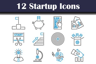 Başlangıç Simgesi Ayarları. Renk Doldurma Tasarımı ile Düzenlenebilir Kalın Tasarım. Vektör İllüstrasyonu.