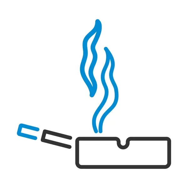 Cigarette Ashtray Icon Editable Bold Outline Color Fill Design Vector — Stock Vector