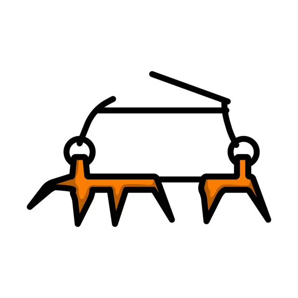 Альпіністська Ікона Крампон Сміливий Контур Дизайном Заповнення Кольорів Векторна Ілюстрація — стоковий вектор