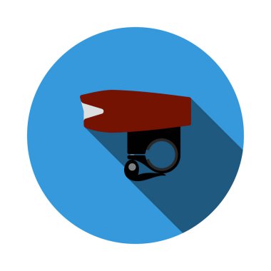 Motorsiklet Hafif Ekipman Simgesi. Uzun Gölgeli Düz Çember Şablon Tasarımı. Vektör İllüstrasyonu.