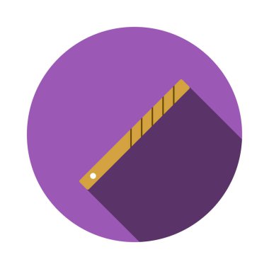 İş Klipsi Simgesi. Uzun Gölgeli Düz Çember Şablon Tasarımı. Vektör İllüstrasyonu.