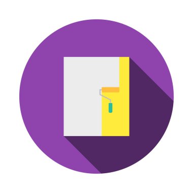 Duvar Boyama Simgesi. Düz Renk Tasarımı. Vektör İllüstrasyonu.