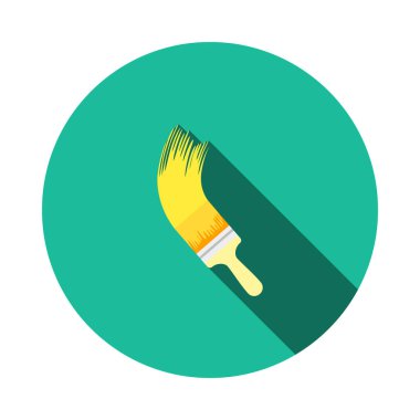 Fırça Simgesini Boya. Düz Renk Tasarımı. Vektör İllüstrasyonu.