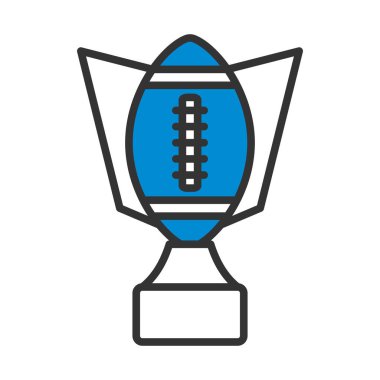 Amerikan Futbol Kupası ikonu. Renk Doldurma Tasarımı ile Düzenlenebilir Kalın Tasarım. Vektör İllüstrasyonu.
