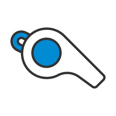 Amerikan Futbol Islık Simgesi. Renk Doldurma Tasarımı ile Düzenlenebilir Kalın Tasarım. Vektör İllüstrasyonu.