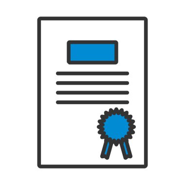 Diploma Simgesi. Düzenlenebilir genişlikte kalın tasarım. Vektör İllüstrasyonu.