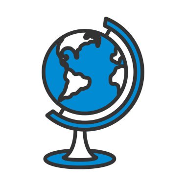 Okulun El Zili Simgesi. Renk Doldurma Tasarımı ile Düzenlenebilir Kalın Tasarım. Vektör İllüstrasyonu.