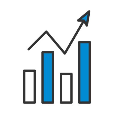 Analitik Grafik Simgesi. Renk Doldurma Tasarımı ile Düzenlenebilir Kalın Tasarım. Vektör İllüstrasyonu.