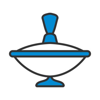 Peg-Top Simgesi. Renk Doldurma Tasarımı ile Düzenlenebilir Kalın Tasarım. Vektör İllüstrasyonu.