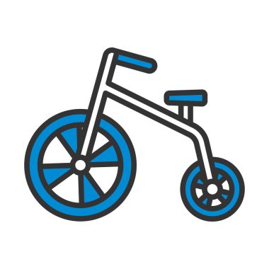 Bebek Trike Simgesi. Renk Doldurma Tasarımı ile Düzenlenebilir Kalın Tasarım. Vektör İllüstrasyonu.