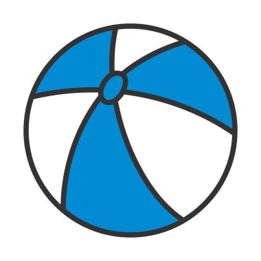 Bebek Lastik Top Simgesi. Renk Doldurma Tasarımı ile Düzenlenebilir Kalın Tasarım. Vektör İllüstrasyonu.